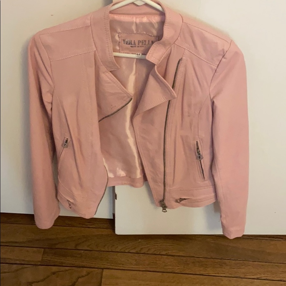 Pink Italian Leather Jacket